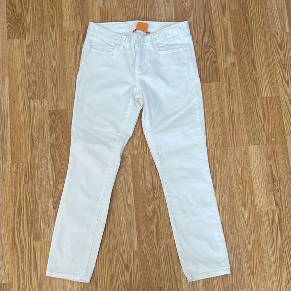 Tory Burch White Straight Leg Jeans